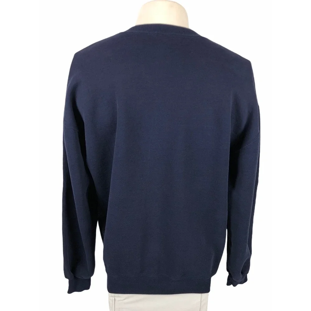 Russell Athletic Mens XL Blank Sweatshirt Crewneck Navy Blue Faded Vintage Gym
